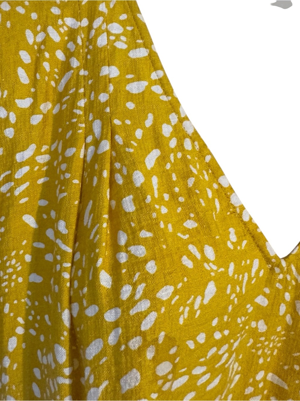 VERA WANG Simply Vera  Yellow White Speckled V-Neck Cap Sleeve Top  MEDIUM    #M - Picture 3 of 9